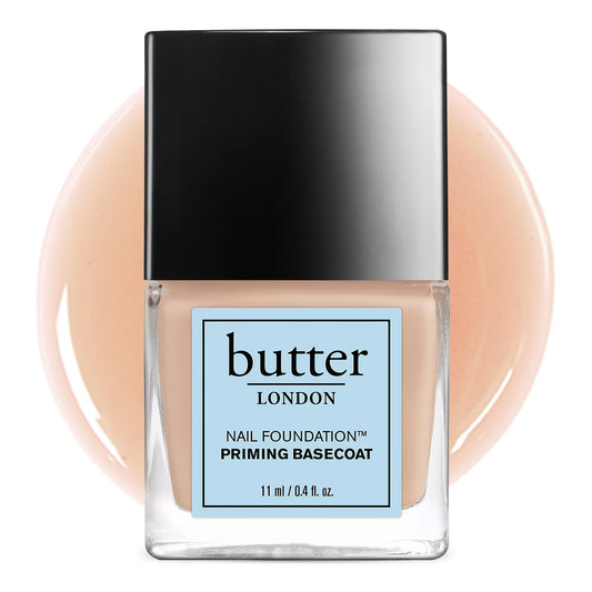 Butter LONDON Nail Foundation Priming Base Coat - Sheer Coverage with Nude, Matte Finish - Nail Strengthener Supports Healthy Nail Growth & Prevents