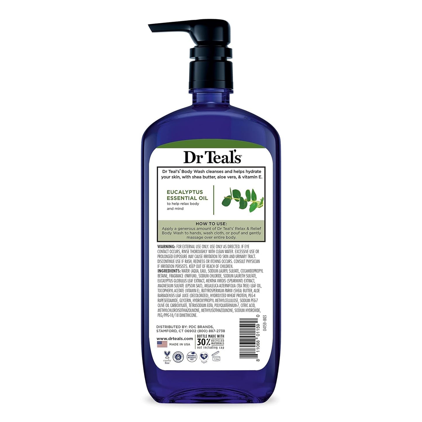 Dr Teal's Body Wash, Relax & Relief with Eucalyptus & Spearmint 24 oz (Pack of 9)