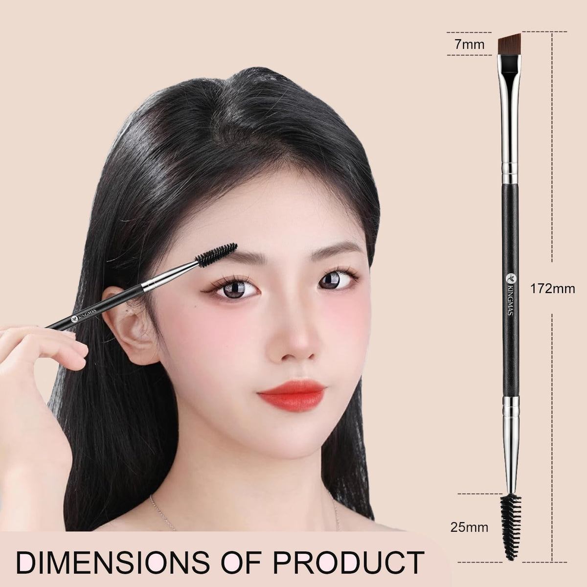 KINGMAS Eyebrow Brush Lashes Spoolie Duo Angled Eye Brow Brush Beauty and Personal Care KINGMAS