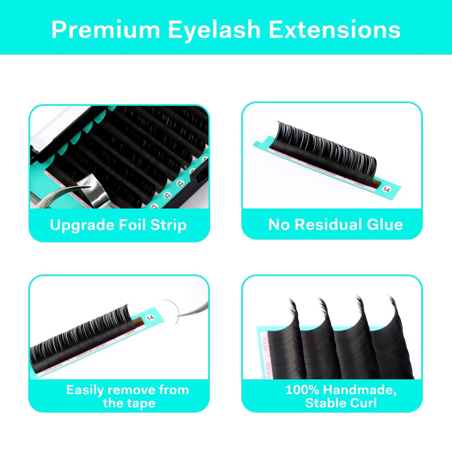 Eyelash Extensions 0.03 DD Curl 15mm Lash Extensions Supplies Individual Lashes Premium Silk Volume & Classic Lash Soft Matte Dark Professional Beauty and Personal Care VAVALASH