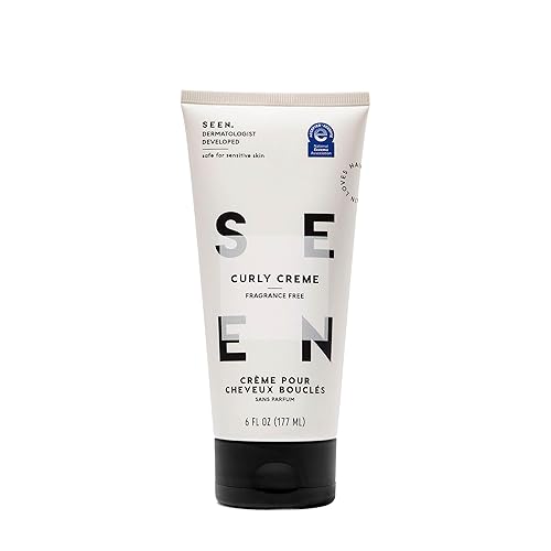 SEEN Curly Creme, Fragrance Free - Non-Comedogenic & Curl Defining Styling Hair Cream- Anti Frizz- Heat Protectant- Safe for Sensitive Skin