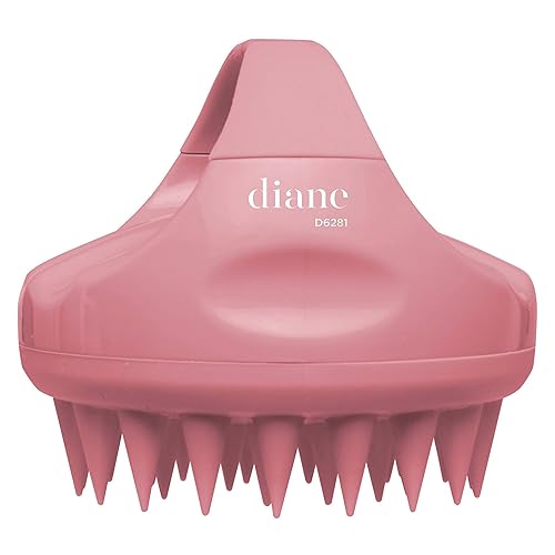 Diane Scalp Massage and Shampoo Brush with Soft Silicone Bristles, Exfoliates and Cleanses Scalp, Promotes Scalp Circulation, Evenly Distributes Hair