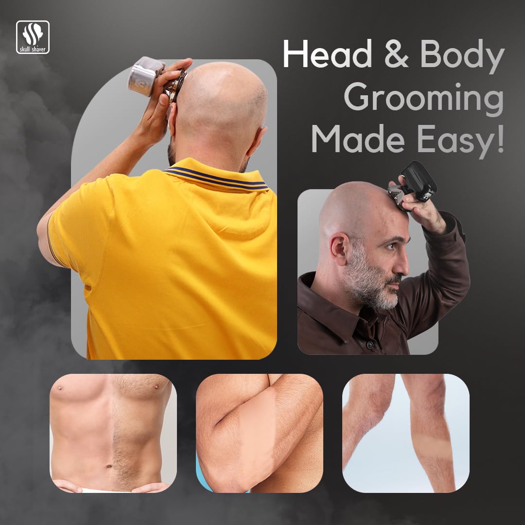 Skull Shaver Pitbull Silver PRO Head & Face Shaver - Premium Cordless Electric Shaver for Wet & Dry Shaving - Ergonomic & Easy-to-Clean Design Beauty and Personal Care Skull Shaver