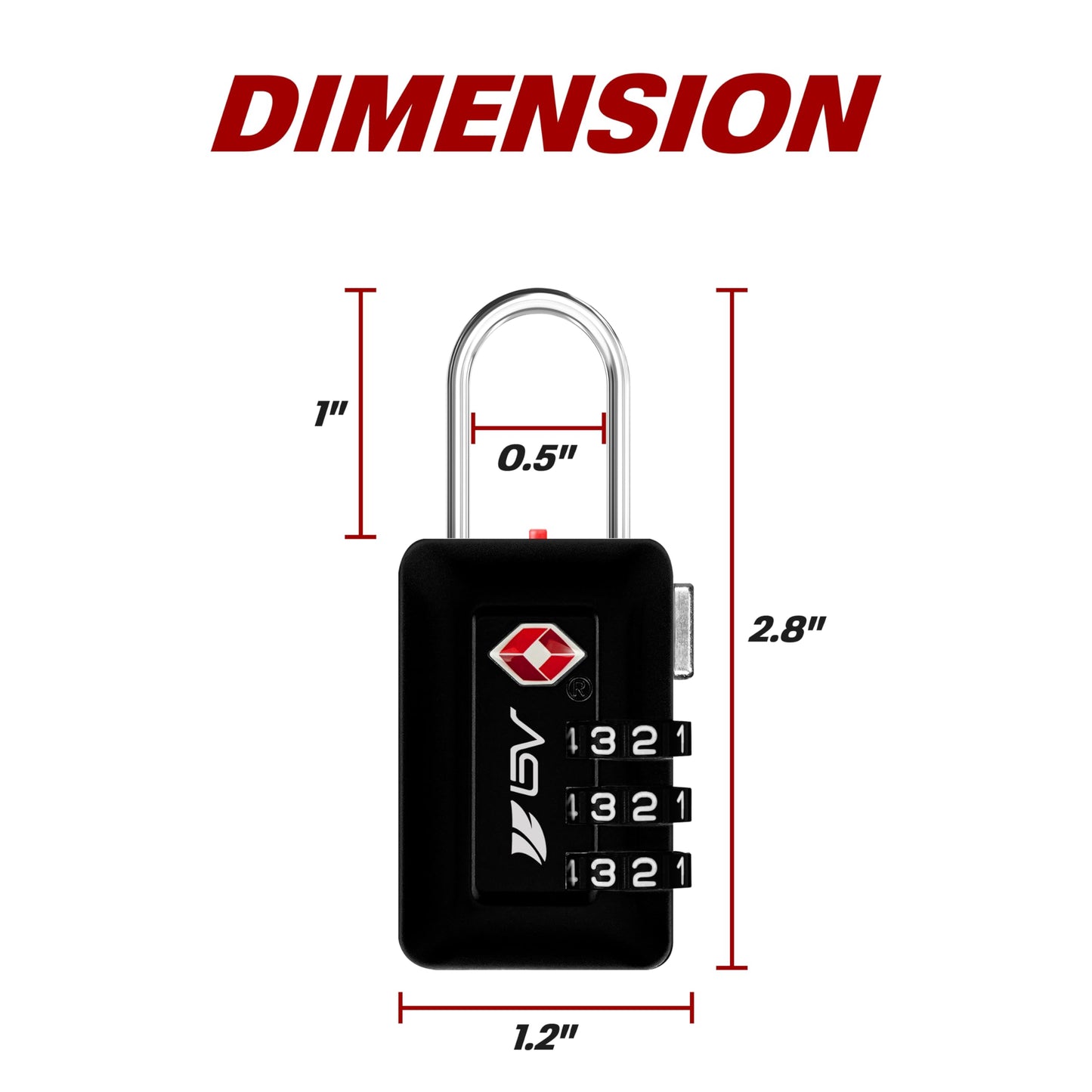 BV TSA Accepted Luggage Travel Lock, 2 Pack – Set-Your-Own Combination Locks for Suitcase, Gym Locker, Toolbox, Filing Cabinets & Bags