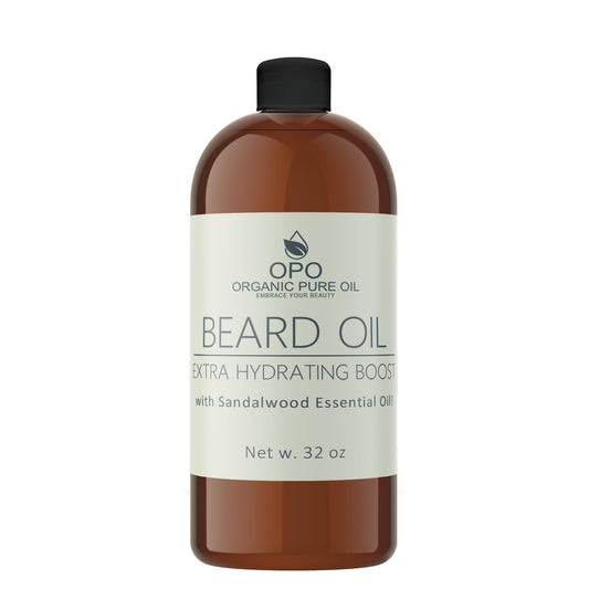 Sandalwood Beard Oil - Natural, Non-GMO, Facial Hair Hydrating & Conditioning Oil Blend - 32 oz - Bulk Sized, Promoting Growth and Silky Smooth Hair Beauty and Personal Care OPO