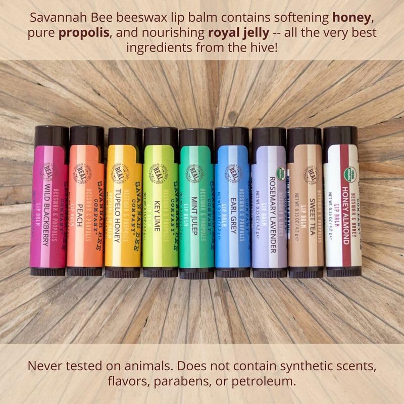 Savannah Bee Company Natural - Tupelo Honey Beeswax Lip Balm, 0.15-Ounce (Pack of 4) Beauty and Personal Care Savannah Bee Company