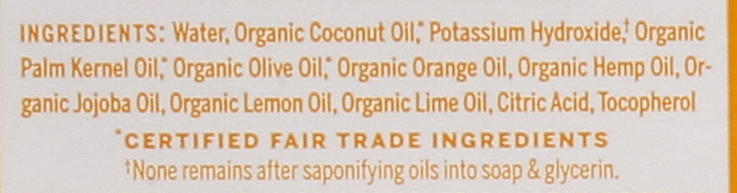 Dr Bronners, Soap Castile Liquid Citrus Orange M/W Oils Fair Trade, 32 Fl Oz