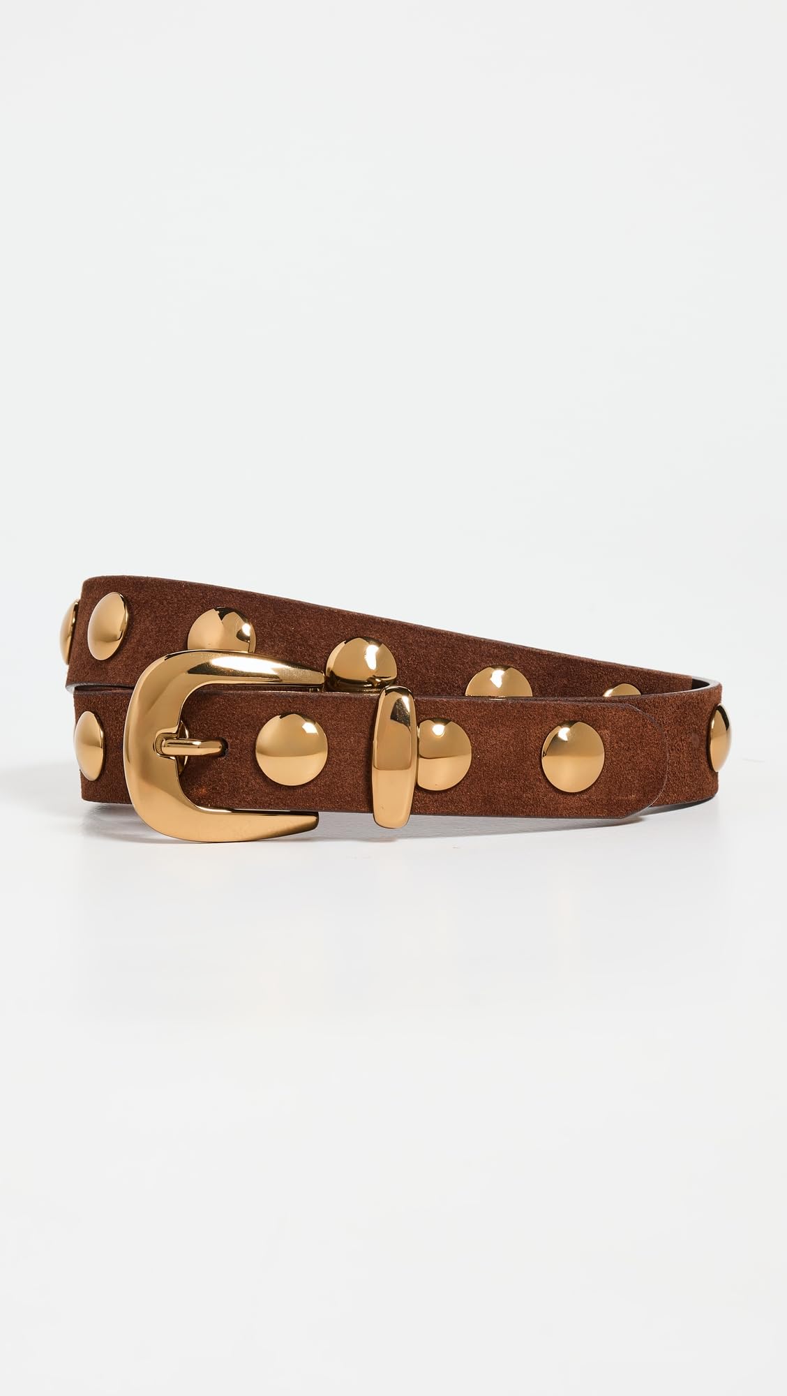 Madewell Women's Essentials Western Studded Belt, Soft Mahogany, Brown, XS
