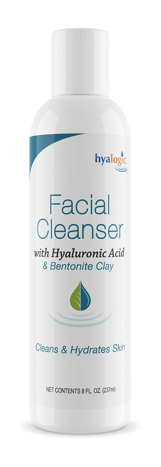 Hyalogic HA Face Wash, Hyaluronic Acid Facial Cleanser - Moisturizing, Paraben-Free Daily Face Scrub with Bentonite Clay - Get Youthful, Glowing Skin
