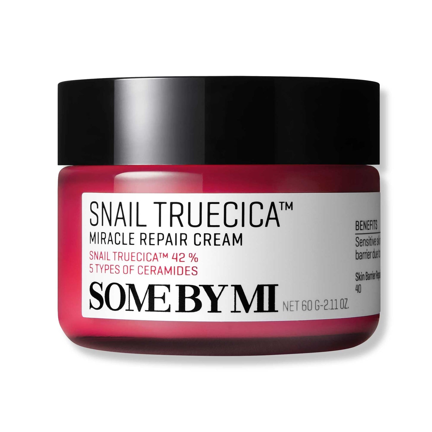 SOME BY MI Snail Truecica Miracle Repair Cream - 2.02Oz, 60ml - Made from Snail Mucin for Sensitive Skin - Daily Repair Face Moisturizer for Acne