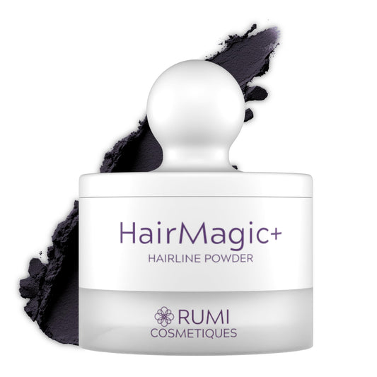 Rumi Cosmetiques HairMagic+ Root Touch Up Powder for Mature Women - Instant Gray Hair Coverage & Hairline Filler - Water-Resistant, Natural Finish