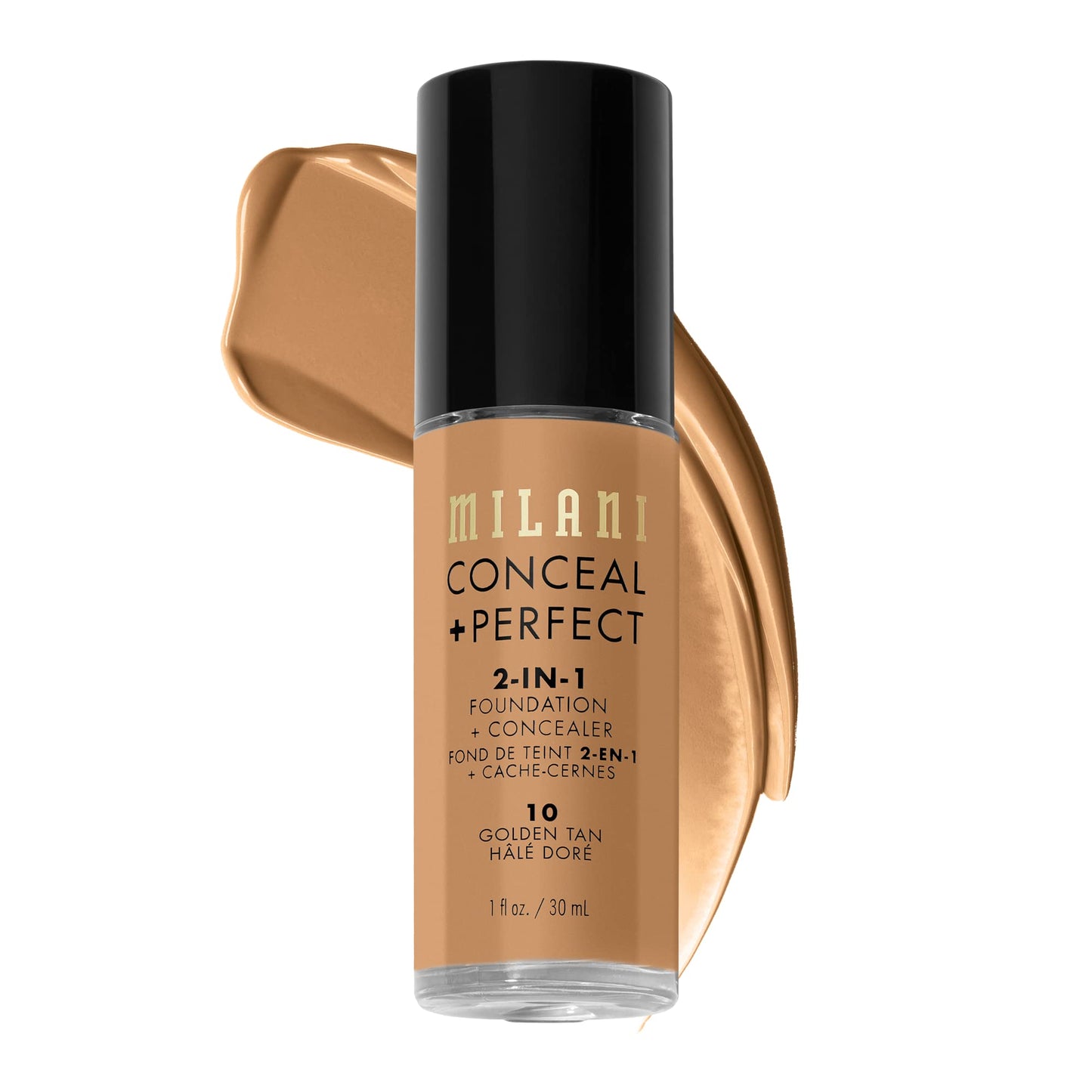 Milani Conceal + Perfect 2-in-1 Foundation & Concealer – Golden Tan, Full Coverage, Hides Redness & Imperfections, Waterproof & Sweatproof