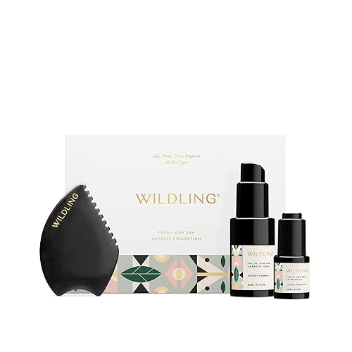 WILDLING Empress Facial Gua Sha Set I Facial Massage Tool + Facial Toner + Facial Oil to Lift, Plump, Tone + Sculpt I Patented Design 100% Authentic