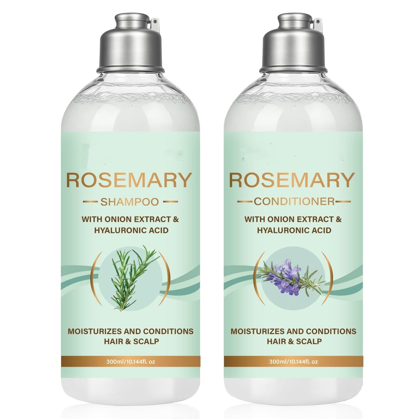 Rosemary Shampoo and Conditioner Set with Rosemary Oil and Onion Extract, Thickening Formula - Volumizing Clarifying, Hydrating and Thickening Hair
