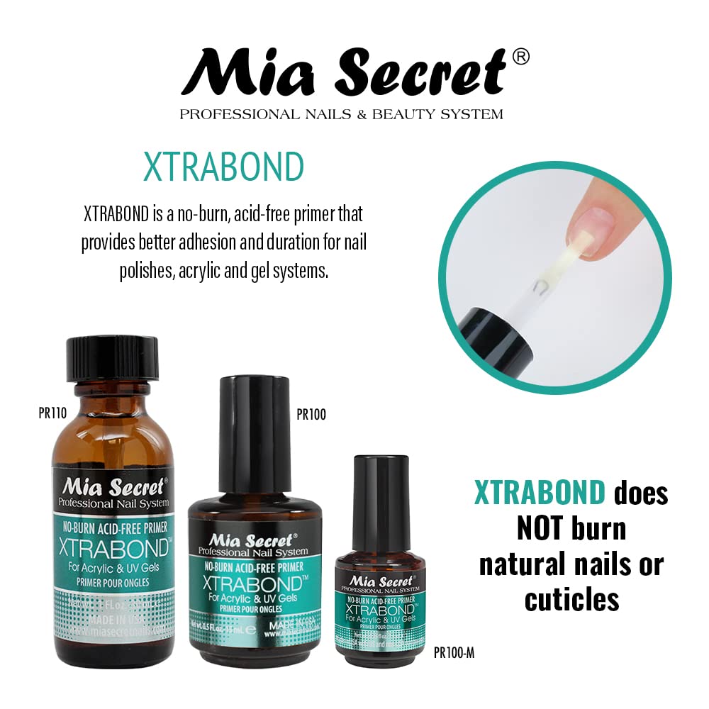 Mia Secret Professional Natural Nail Prep Dehydrate and Xtra Bond, Acid-Free Primer Set. Superior Bonding Primer for Acrylic Powder and Gel Nail Beauty & Personal Care Mia Secret