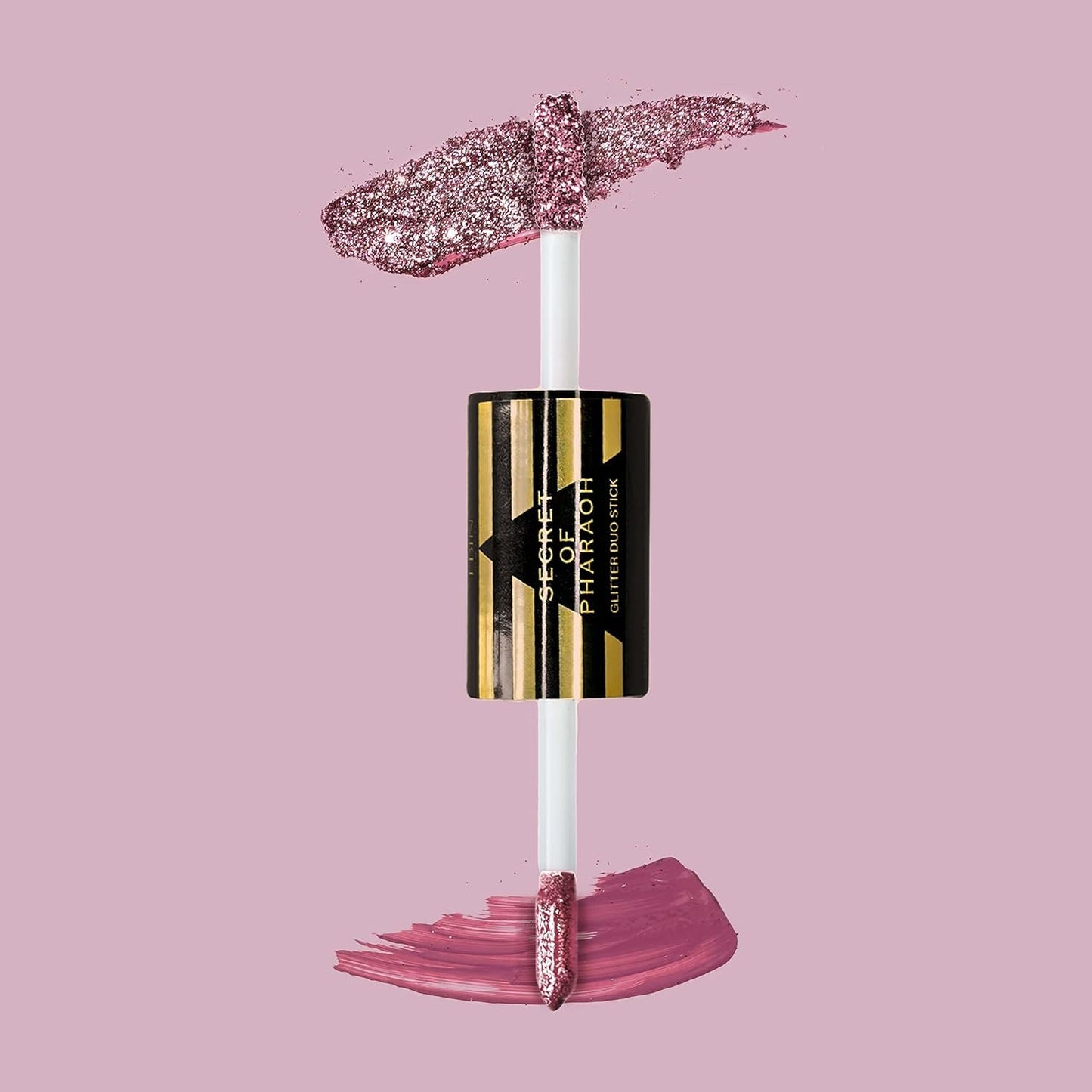 EBIN NEW YORK Secret of Pharaoh Glitter Duo Stick Pink Pyramid | Dual-Ended Primer & Glitter Face Makeup Stick | Creamy Long-Lasting Shimmer Finish |