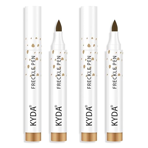 KYDA 2 Pcs Freckle Makeup Pen, Natural Lifelike Freckle Makeup Pen Magic Color, Waterproof Longlasting Soft Dot Sopt, for Natural Effortless Sunkissed
