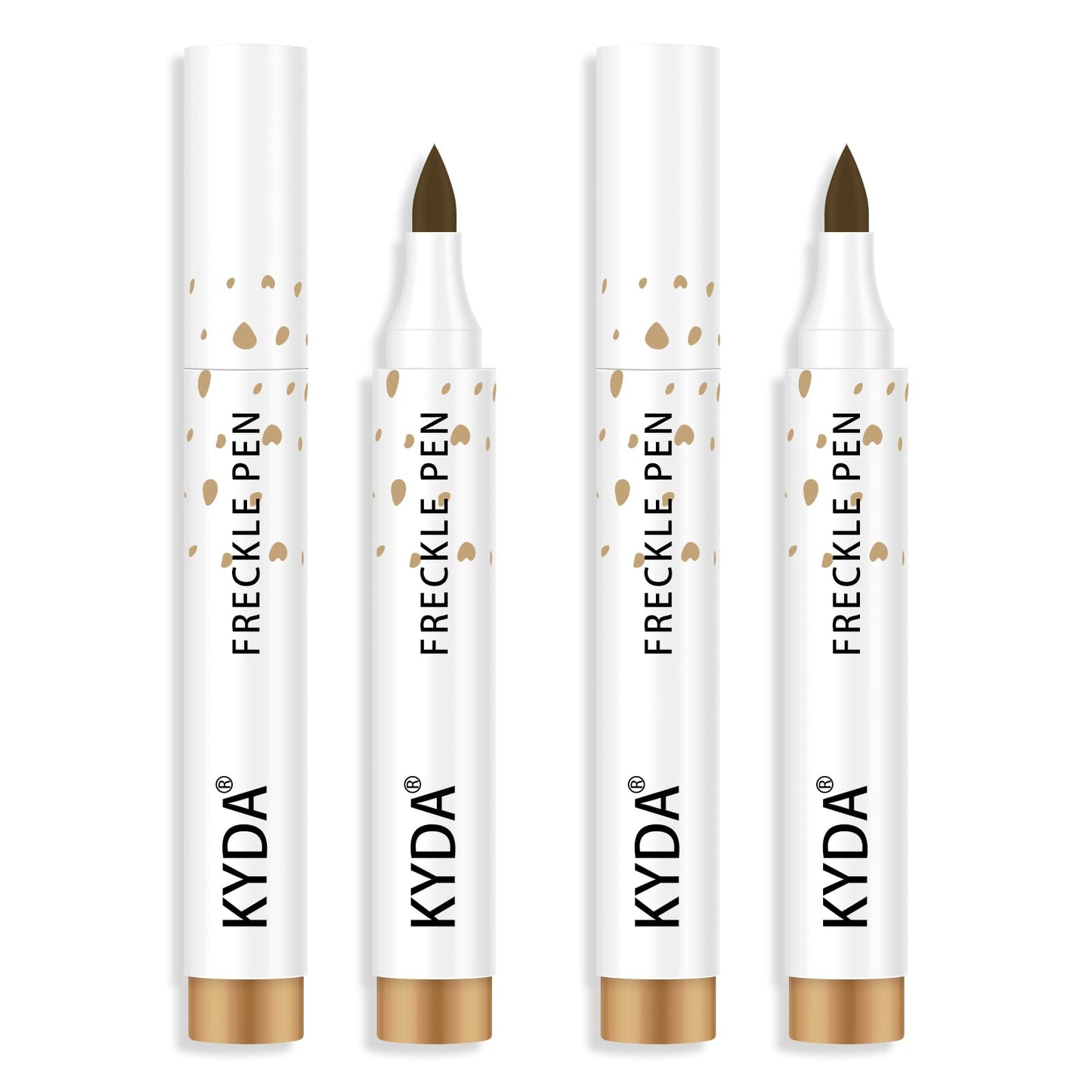 KYDA 2 Pcs Freckle Makeup Pen, Natural Lifelike Freckle Makeup Pen Magic Color, Waterproof Longlasting Soft Dot Sopt, for Natural Effortless Sunkissed