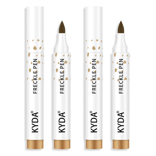 KYDA 2 Pcs Freckle Makeup Pen, Natural Lifelike Freckle Makeup Pen Magic Color, Waterproof Longlasting Soft Dot Sopt, for Natural Effortless Sunkissed