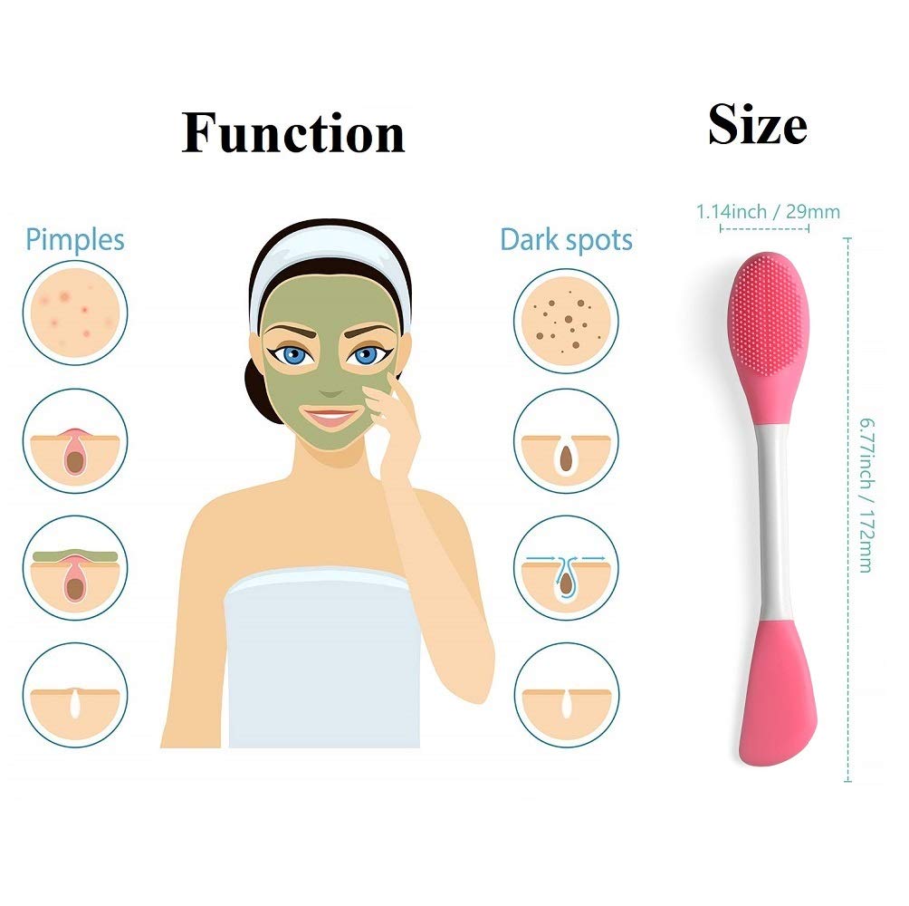 LASSKY Silicone Brushes,Double-Ended Silicone Face Mask Brush,Facial Cleansing Brush, Premium Soft Facial Masks Other Skin Care Applicator Tool