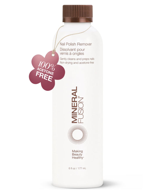 Mineral Fusion Nail Polish Remover - Acetone-Free Nail Care with Natural Solvents - Non Drying Liquid Formula - 6 fl oz