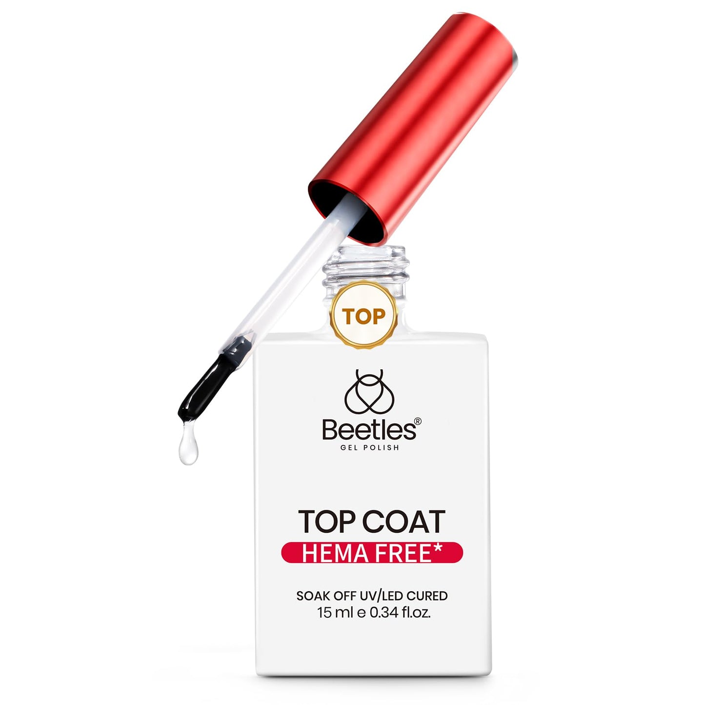 Beetles Gel Top Coat 15ml - HEMA-Free High Gloss for Gel Nail Polish Shine UV/LED Curable Long Lasting for Beginner Home DIY & Salon Nail Art Beauty and Personal Care beetles Gel Polish Default Title
