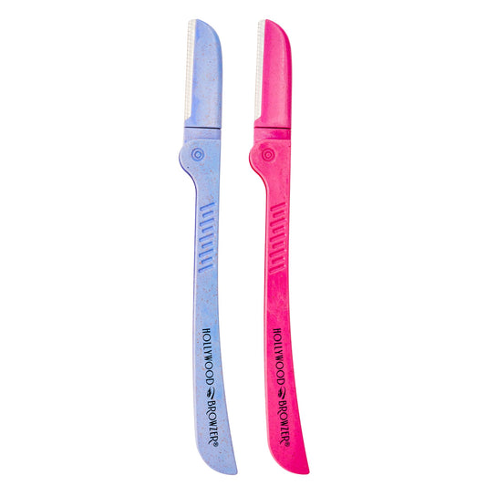 Hollywood Browzer Hair Removal and Dermaplaner Duo - Peach Fuzz and Eyebrow Razor for Women - Eyebrow Grooming Kit - Amethyst, Pink Sapphire - 2 pc Beauty and Personal Care Hollywood Browzer