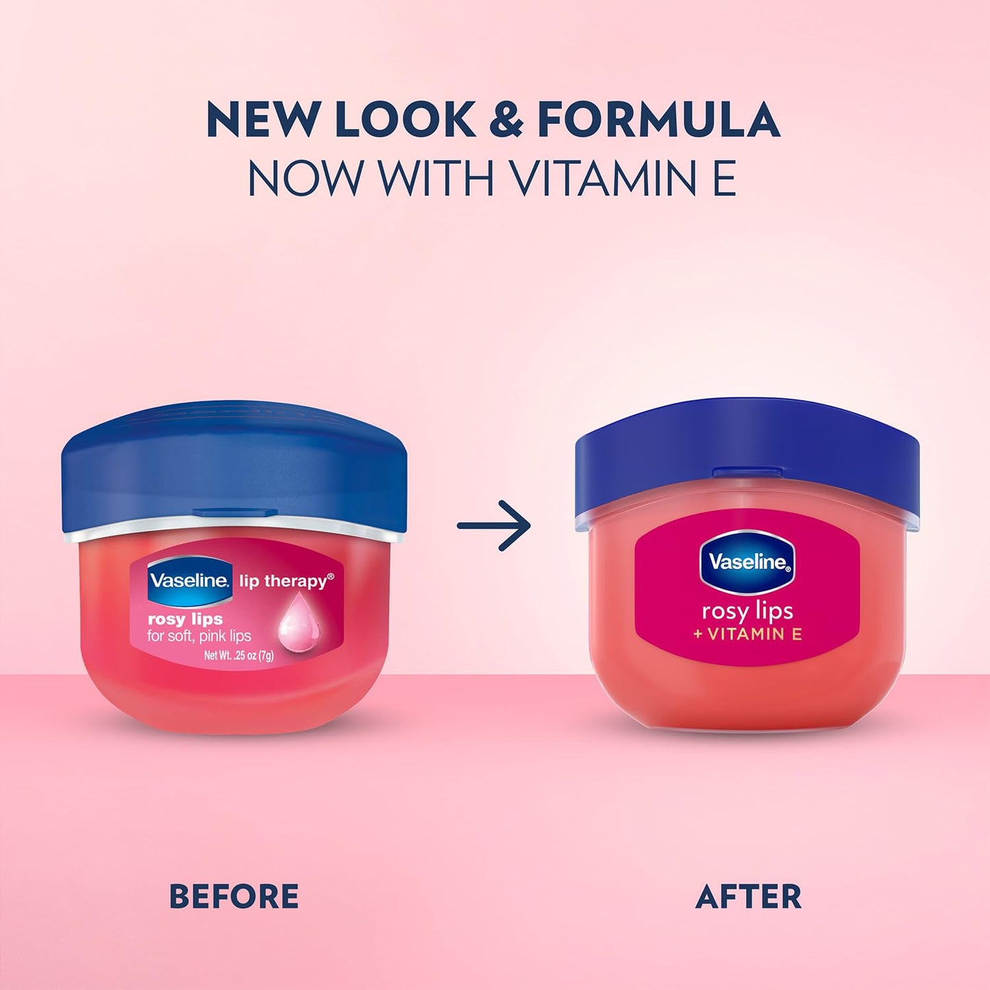 Vaseline Lip Therapy Rosy Lips 3-Pack - Moisturizing Lip Balm for Very Dry Lips in Mini Jars, 0.25 Oz. Beauty & Personal Care Vaseline