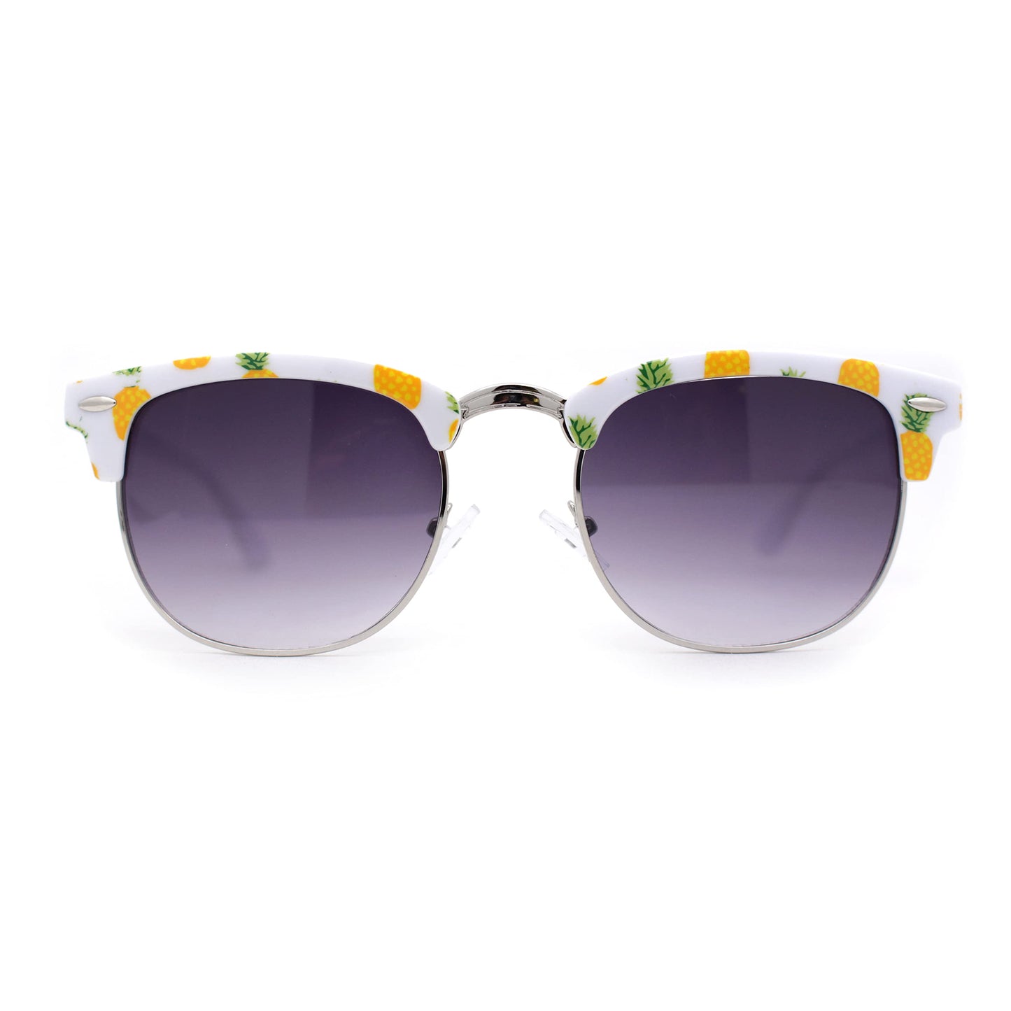 SA106 Womens Cutie Fruit Print Half Horn Rim Sunglasses (Pineapple)