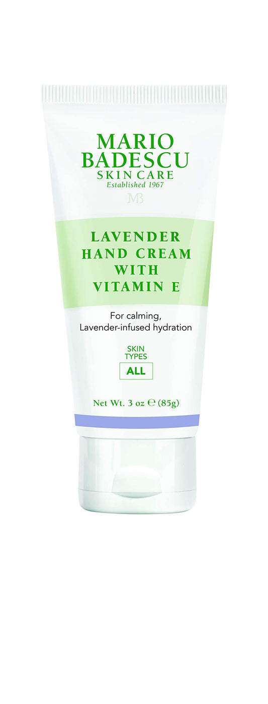 Mario Badescu Lavender Hand Cream with Vitamin E for Dry Cracked Hands, Lightweight, Fast-Absorbing Moisturizing Lotion for Dry Skin, Soothing