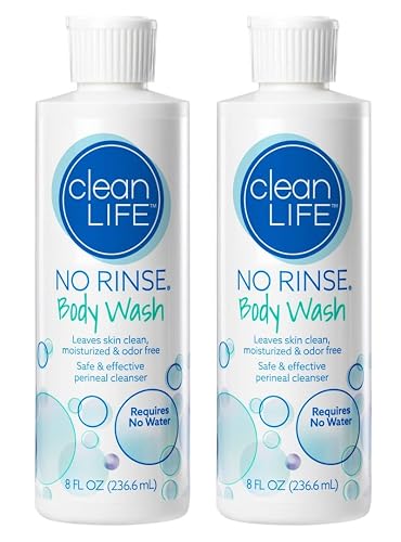 No-Rinse Body Wash 8 fl oz (Pack of 2) - Waterless, Rinse Free Formula Cleans, Moisturizes & Eliminates Odor | Sensitive Skin Safe | For Surgery