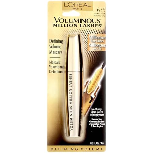 L’Oreal Paris Voluminous Million Lashes Mascara, 635 Blackest Black (Pack of 2)