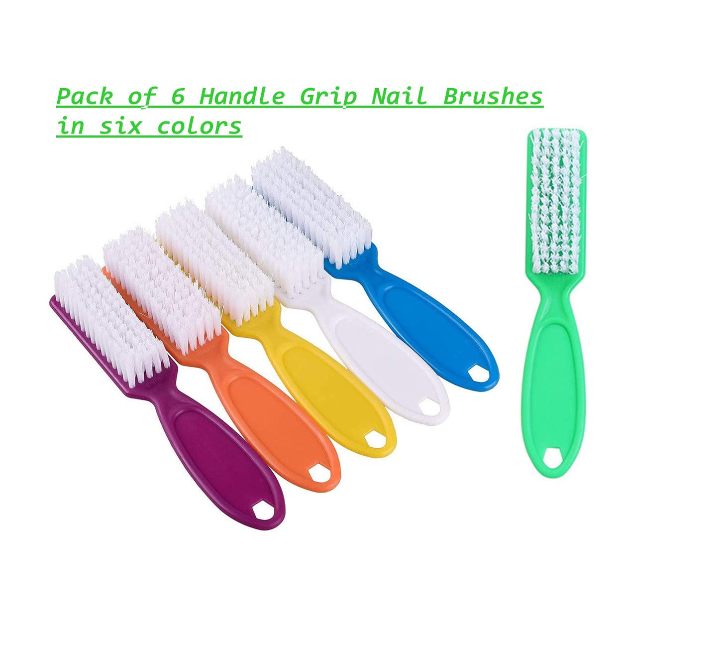 6 Pcs Handle Grip Nail Brush,Nail Cleaning Brushes for Toes and Fingernail Beauty and Personal Care SQULIGT