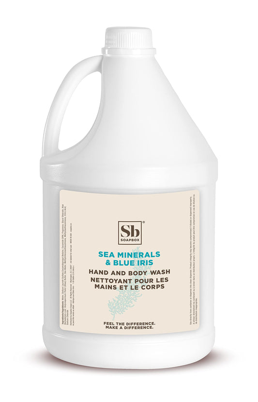 Soapbox Liquid Hand Soap & Body Wash, Sea Minerals & Blue Iris - Gentle, Moisturizing Hand & Body Cleanser, Vegan, Cruelty Free Hand Soap Refill