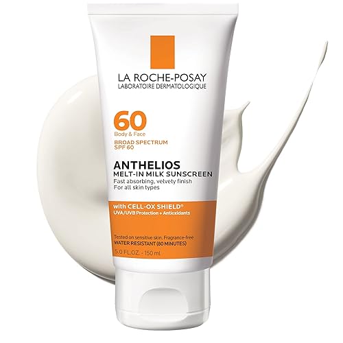 La Roche-Posay Anthelios Melt-In Milk Sunscreen SPF 60, Sunscreen For Body & Face, Broad Spectrum SPF + Antioxidants, Oil Free, Lightweight & Fast