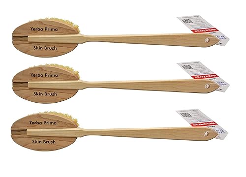 Yerba Prima Tampico Dry Skin Brush for Exfoliating and Blood Stimulation (Pack of 3)