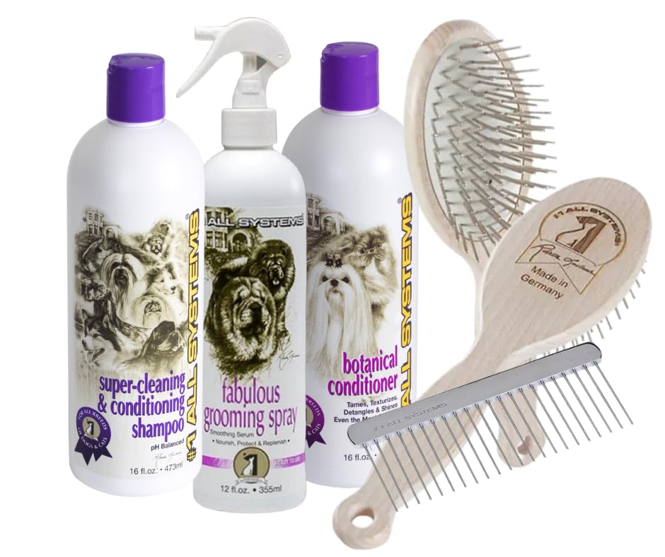 #1 All Systems Doodle Grooming Kit, Shampoo, Conditioner, Spray, Comb, Brush
