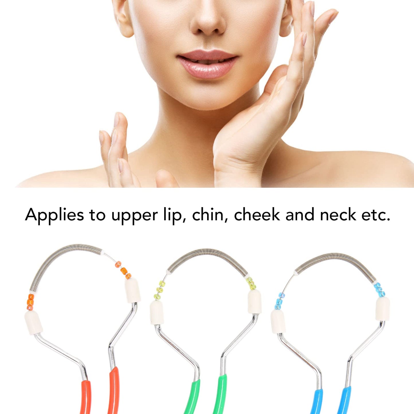HURRISE 3pcs Hair Remover, Women Spring Threading Epilator, Portable Face Lips Hair Removal Plastic Spring Device for Face Lip Hair Removal Beauty and Personal Care HURRISE