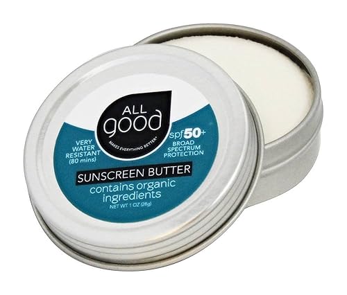 All Good Zinc Butter Sunscreen - Travel Size, Zinc Oxide Face, Nose, Ears Sunscreen, UVA/UVB Broad Spectrum SPF 50+ Water Resistant, Coral Reef