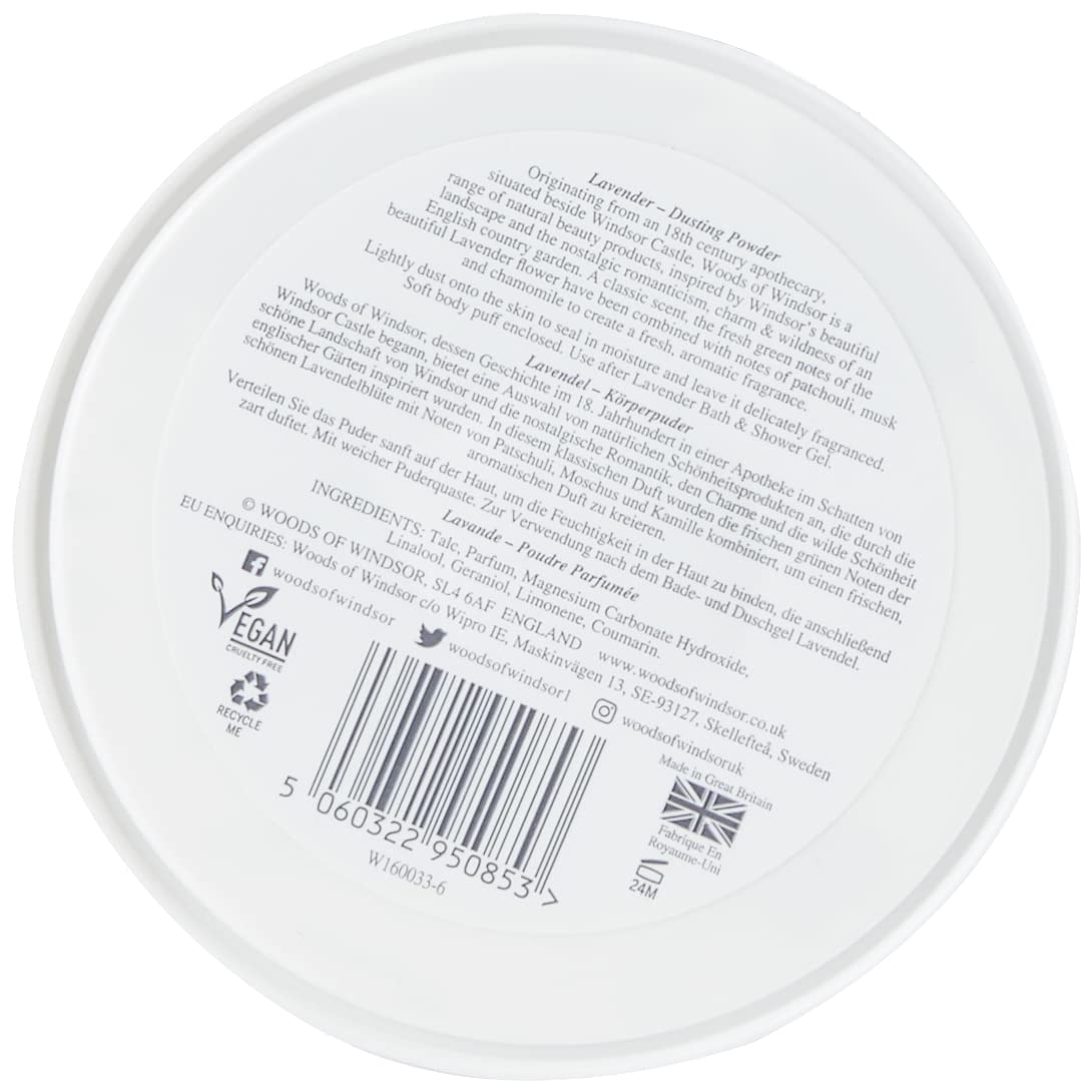Woods Of Windsor Lavender Body Dusting Powder With Puff for Women, 3.5 Ounce