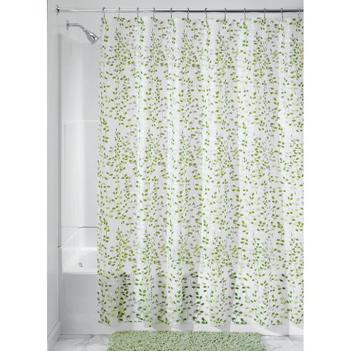iDesign Vine Shower Curtain, 72 x 72, Green/White