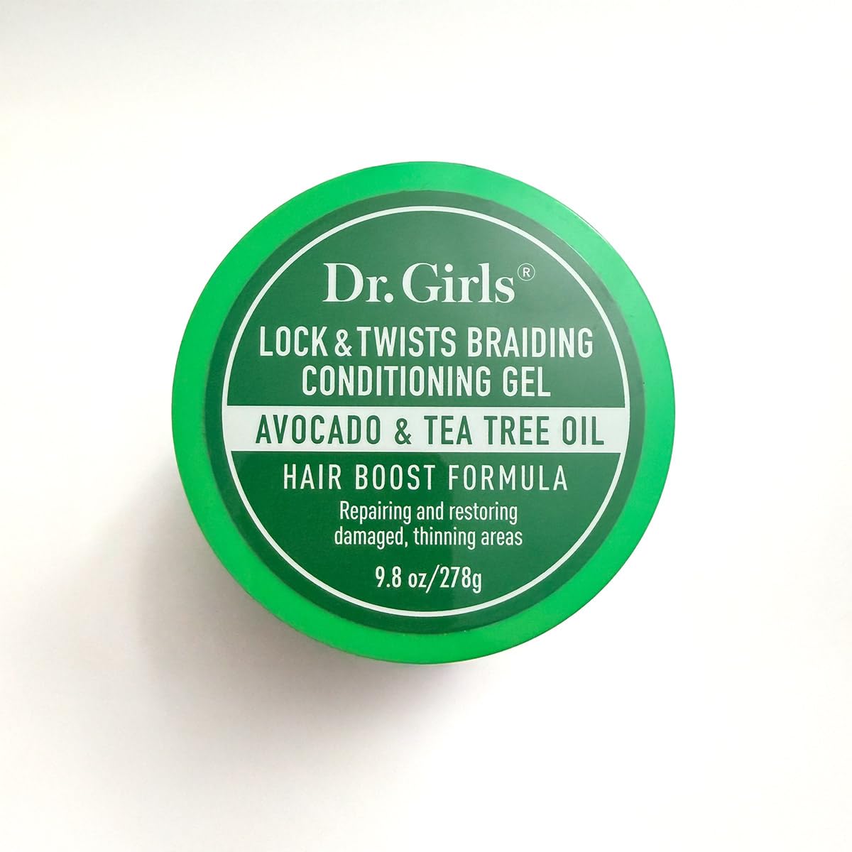 Dr Girls Super Grow Loc & Twists Braiding Conditioning Gel/9.8oz/ Extra Mega Hold (Avocado + Tea Tree)