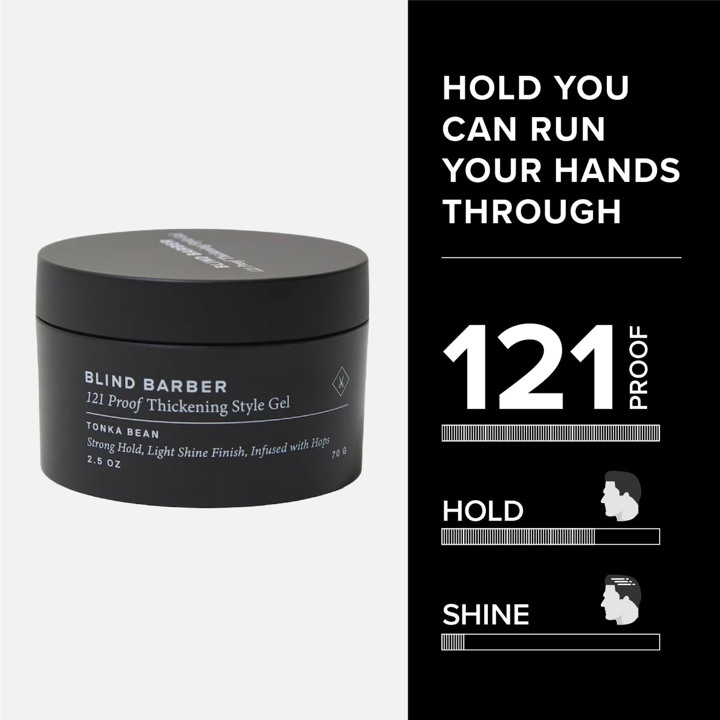 Blind Barber 121 Proof Thickening Style Gel - Medium to Strong Hold Hair Gel - Water-Based for All Hair Types - Paraben & Sulfate Free Products