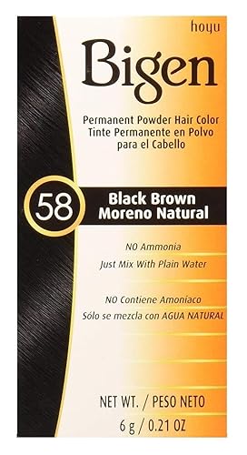 Bigen Powder Hair Color #58 Black Brown 0.21oz (2 Pack)