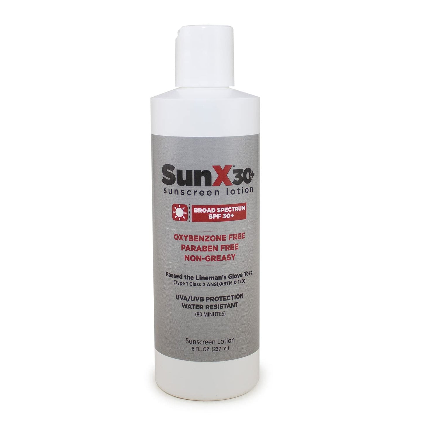 CoreTex Sun X 30+ SPF Broad Spectrum Sunscreen Lotion - 8oz Bottle of Paraben, Oxybenzone, Octinoxate, & Oil Free Sunscreen - No White Cast and Water