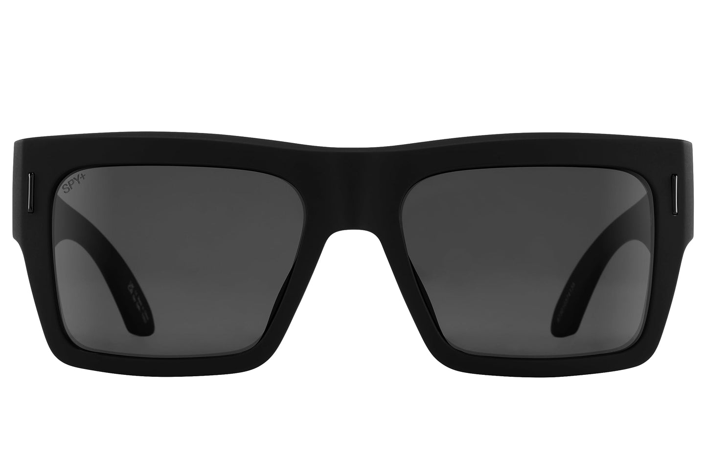 SPY Optic Bowery, Square Sunglasses, Color and Contrast Enhancing Lenses, Matte Black - Gray Polarize Lenses