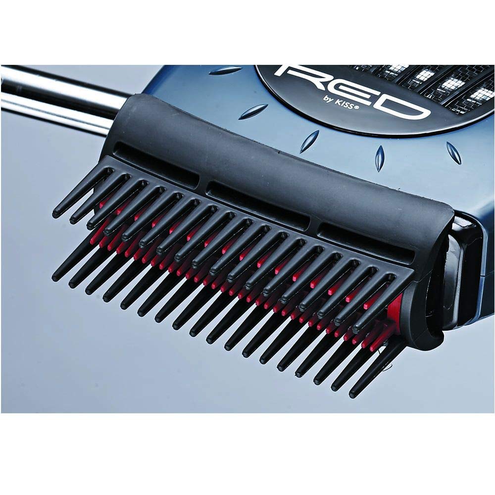 RED by KISS 1900 Ceramic Hair Styler with Detangler Pik, Professional Quick Blow Dry Comb, 3 Heat/Speed Settings, Cool Shot Button, Ideal for Curling
