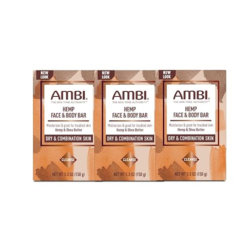 Ambi Hemp Face and Body Bar, Moisturizing and Gentle for Troubled Skin, Dermatologist Tested, Non-Comedogenic, and Hypoallergenic, 5.3 Ounce (3)