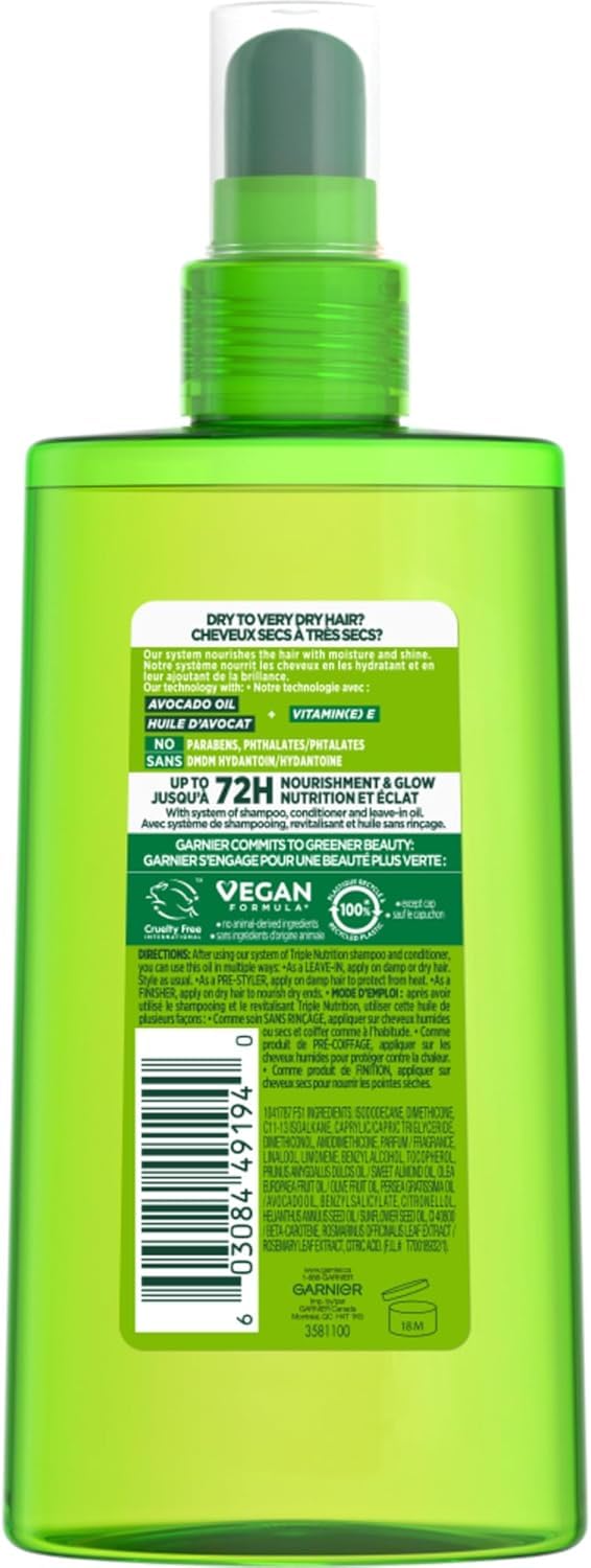Garnier Fructis Triple Nutrition Marvelous Oil Hair Elixir, 5.0 Fl Oz, 1 Count (Packaging May Vary)