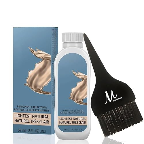 Blondor Lightest Natural /03 Liquid Permanent Blondor Toner 2 Fl Oz and M Hair Designs Tint Brush (Bundle)